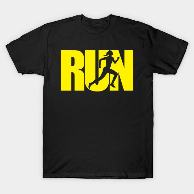 RUN yellow T-Shirt by Athletics Inc